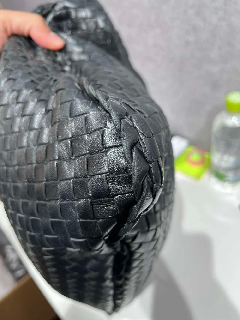 Bottega Veneta Black Intrecciato Woven Hobo Shoulder Bag